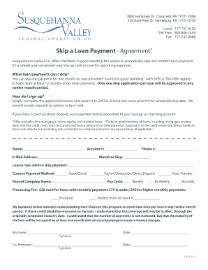 Skip a Loan Payment Agreement