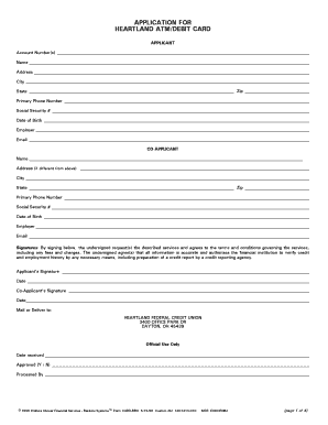Heartland ATM/Debit Card Application