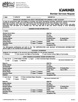 Member Services Request Form