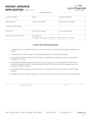 Payday Advance Application