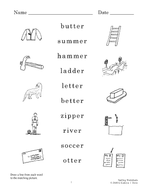 Spelling Worksheet