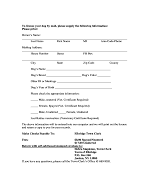 Dog License Application