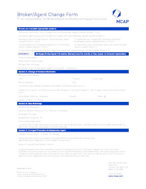 MCAP Broker Agent Change Form