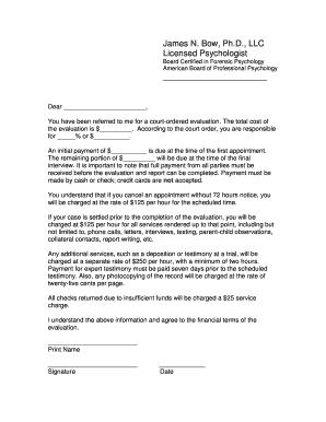 Court-Ordered Psychological Evaluation Agreement