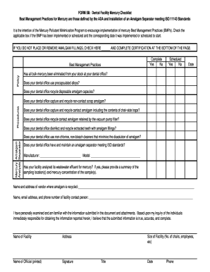 Dental Facility Mercury Checklist