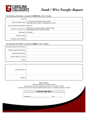 Wire Transfer Request Form