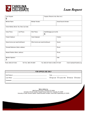 Loan Request Form