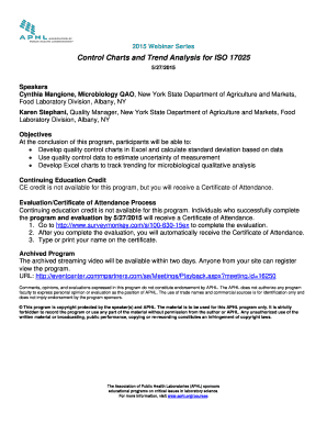 Control Charts and Trend Analysis for ISO 17025