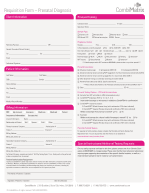 Requisition Form Prenatal Diagnosis