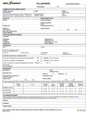 Finnish Grain Passport Form