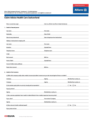 Allianz Global Assistance Health Claim Form