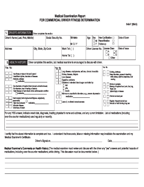 Commercial Driver Medical Examination Report