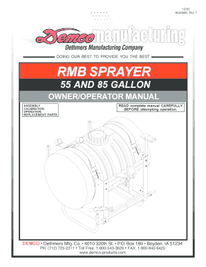 RMB Sprayer Owner Operator Manual