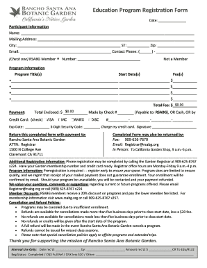 Education Program Registration Form