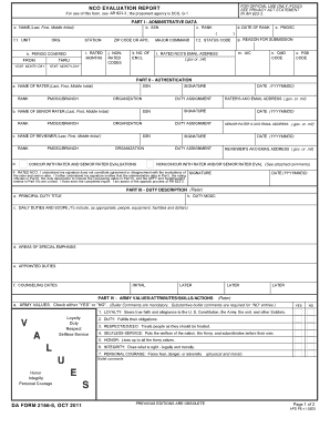 NCO Evaluation Report Form