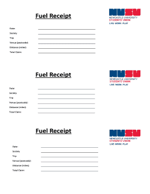 Fuel Receipt Template