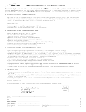 SIME Product Limited Warranty