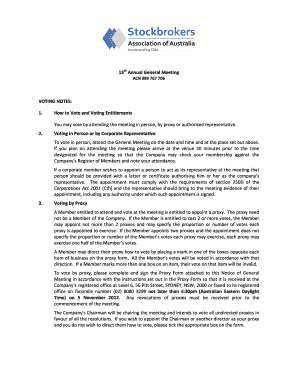 Proxy Form for Annual General Meeting