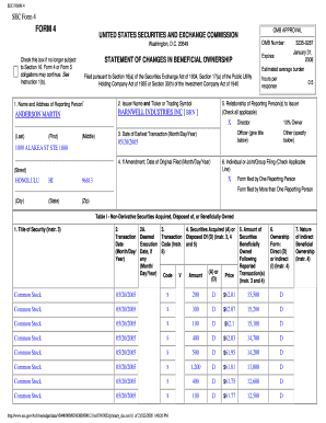 SEC Form 4 Statement of Changes in Beneficial Ownership