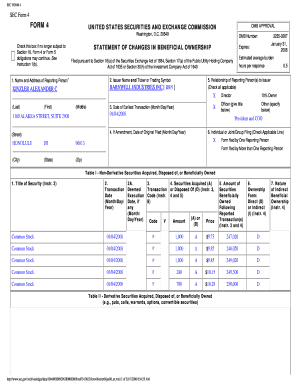 SEC Form 4 Statement of Changes in Beneficial Ownership