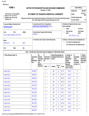 SEC Form 4 Statement of Changes in Beneficial Ownership