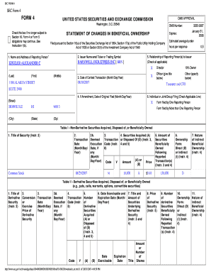 SEC Form 4 Statement of Changes in Beneficial Ownership