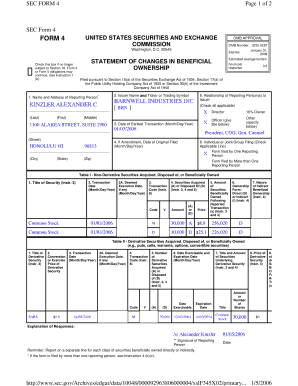 SEC Form 4 Statement of Changes in Beneficial Ownership