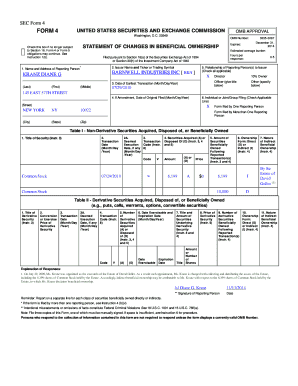 SEC Form 4 Statement of Changes in Beneficial Ownership