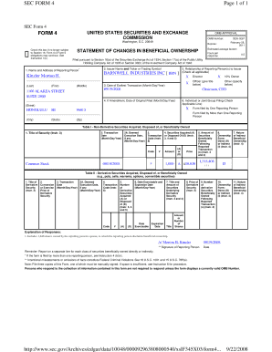 SEC Form 4 Statement of Changes in Beneficial Ownership