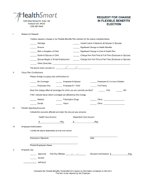 Flexible Benefits Change Request Form