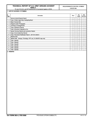 US Army Ground Accident Report Form