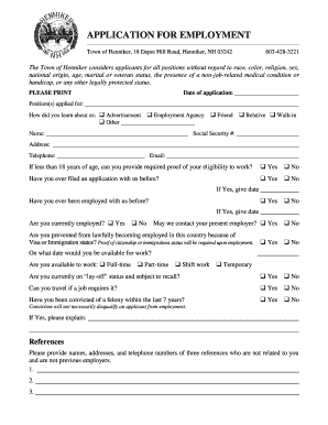 Employment Application Form