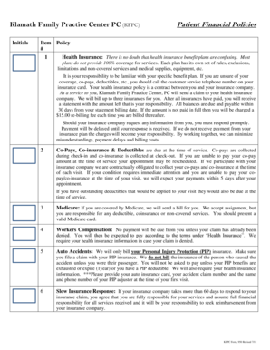 Patient Financial Policies Agreement
