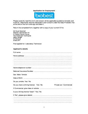 Application for Employment