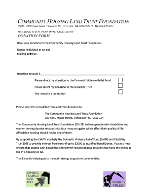 Community Housing Land Trust Donation Form