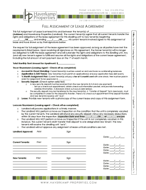 Full Assignment of Lease Agreement