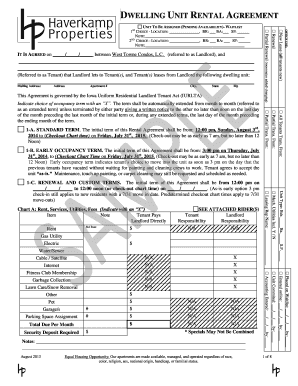 Dwelling Unit Rental Agreement