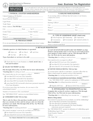 Iowa Business Tax Registration