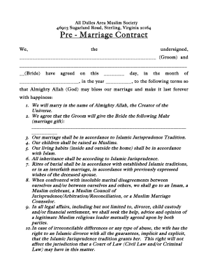 Pre-Marriage Contract