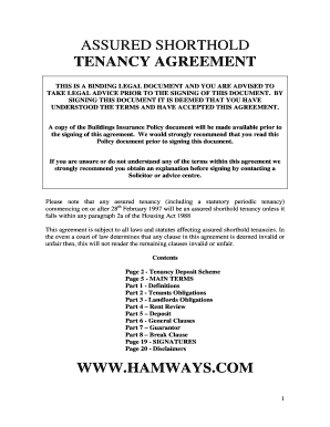 Assured Shorthold Tenancy Agreement