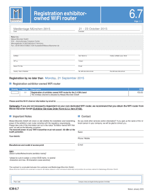 Registration exhibitorowned WiFi router