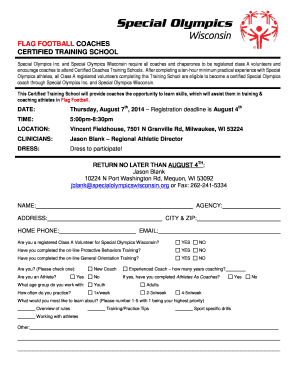 FLAG FOOTBALL COACHES CERTIFIED TRAINING SCHOOL - specialolympicswisconsin