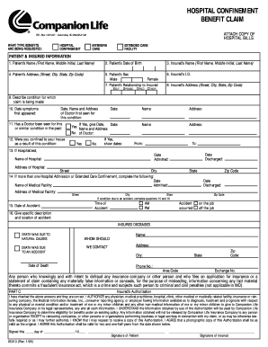 Hospital Confinement Benefit Claim Form