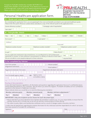 PruHealth Membership Application Form