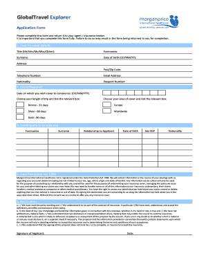 GlobalTravel Explorer Application Form