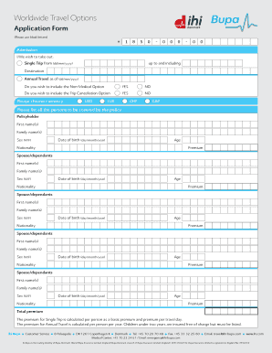 Worldwide Travel Options Application Form