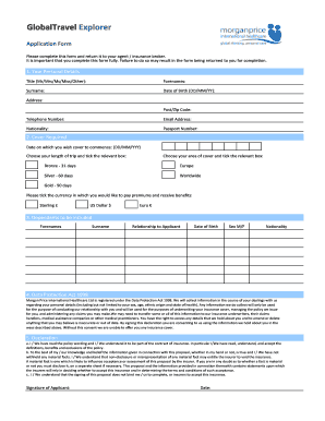 GlobalTravel Explorer Application Form