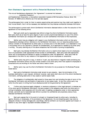 Non-Disclosure Agreement with Business Partner