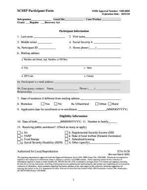 SCSEP Participant Form