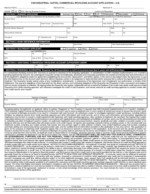 CNH Industrial Capital Commercial Revolving Account Application